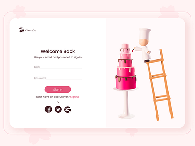 Cake Sign-in page