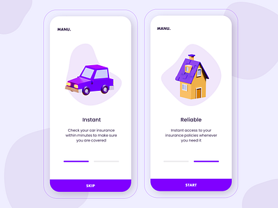 Insurance App Design Concept 3d 3d art app app design application blender blender3d color concept design home homepage lowpoly mobile purple ui uidaily uiux ux uxdesign