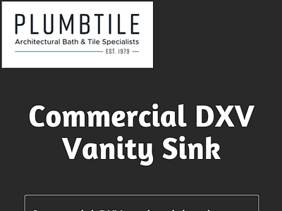 Order Commercial DXV Vanity Sink