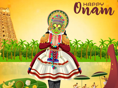 Happy Onam. branding color palette design illustration logo logo design photoshop ui unique logo ux