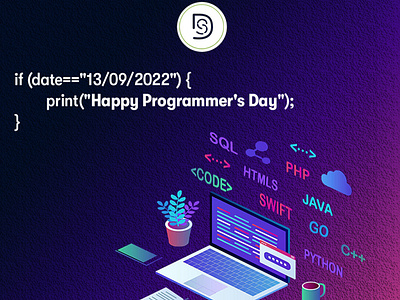 Happy Programmers' day animation branding color palette design graphic design illustration logo logo design photoshop ui unique logo ux
