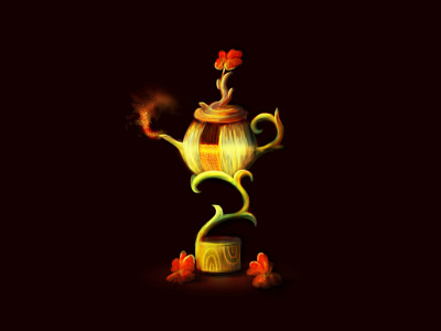 Small forest potion design icon illustration