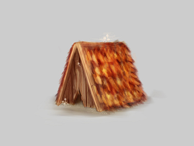 shed in a woods design illustration minimal