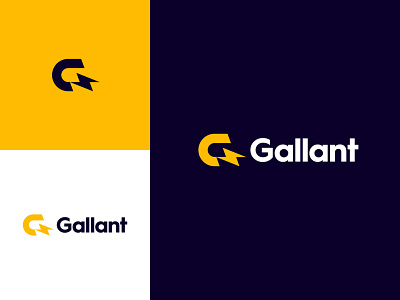 Gallant bolt branding gallant graphic design identity lightning logo logo design monogram yellow