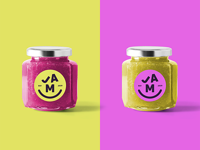 JAM branding food fruit fun identity jam jar logo packaging smile