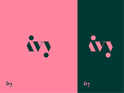 ivy brand identity branding green ivy logo logodesign nature pink plants type typography