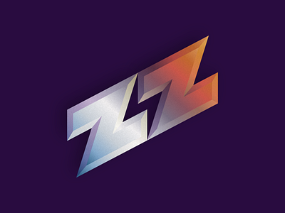 ZZ bolt gradient lightning logo retro texture