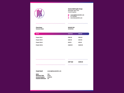 New Invoice V2 damian kidd dk invoice invoicing pdf print