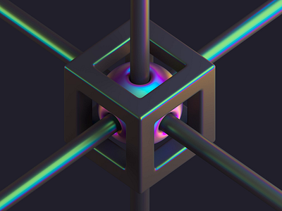 Isometric Tension 3d animation c4d cinema4d gradient iridescent isometric motion