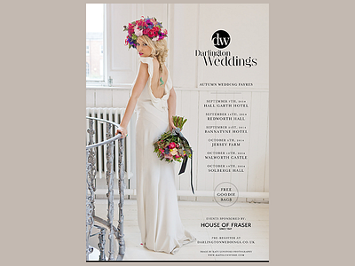 Darlington Weddings Advert bridal brides editorial marriage mrs eaves typography weddings