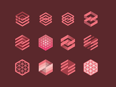 Hexagons branding hexagon identity layers logo mark shapes