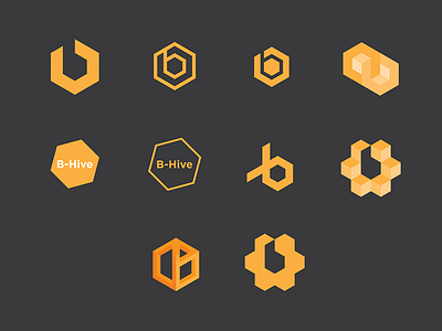 Oh B-hive Yourself bhive branding hexagon hive identity logo