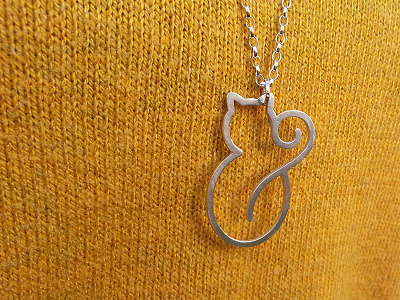 C&T ampersand cat jewellery necklace silver