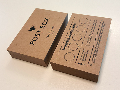 Post Box Loyalty Card cafe kraft print typography