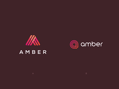 Amber A or B a app beauty branding gradient identity logo startup
