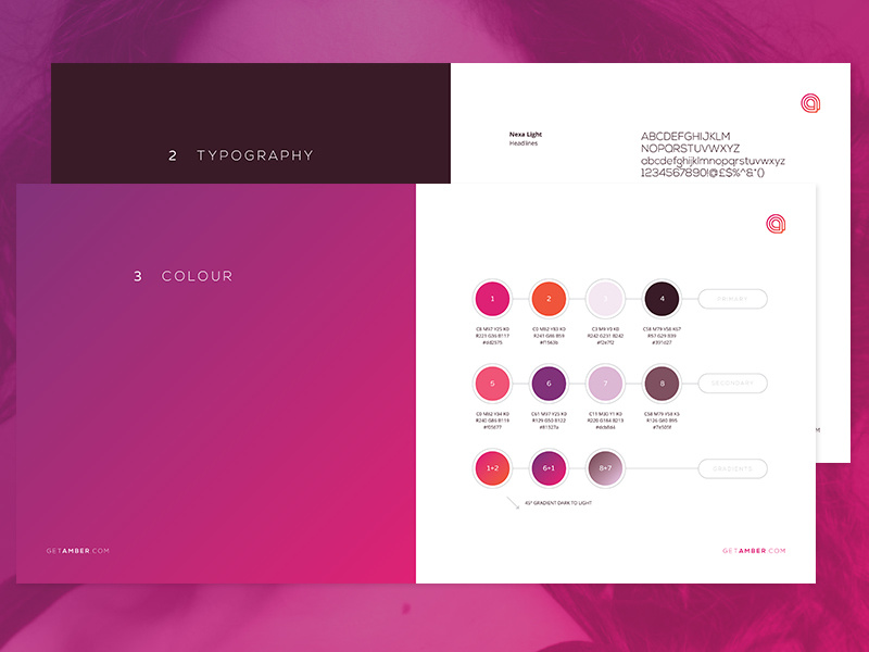 Colour And Type style guide logo identity startup branding a beauty app gradient
