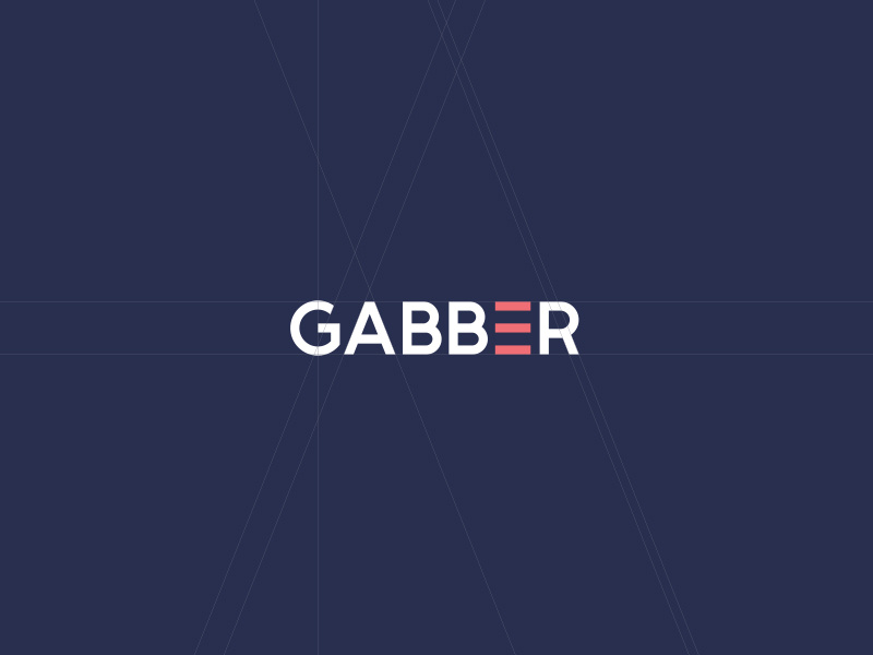 GABBER internet social network typography branding identity logo