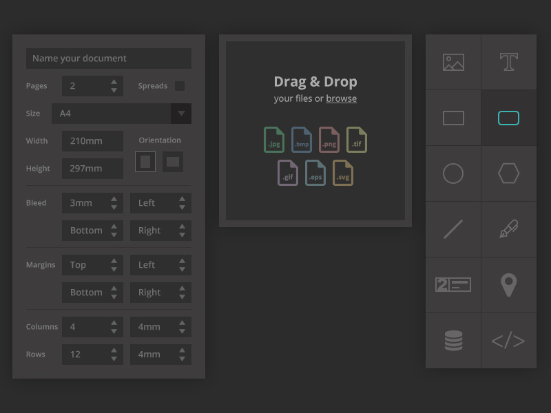 Print Editor Dropdowns by Damian Kidd on Dribbble