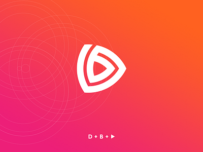 D + B + Play branding icon identity logo monogram movie play player