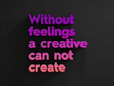 Feelings c4d creative feelings gradient typography