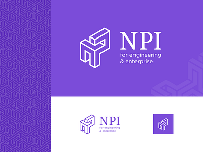 NPI branding. isometric engineering enterprise identity logo logo design monogram