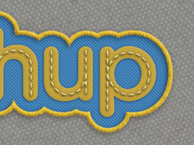 Stitch-up Finer Details badge blue branding embroidery fabric label logo stitched textured