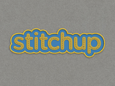 Stitch-up Final Concept badge blue branding embroidery fabric label logo stitched textured