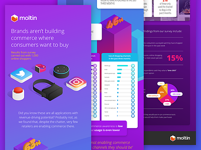 Survey Results Infographic api colourful ecommerce gradient isometric marketing moltin product web