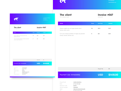 Refreshed Invoice branding gradient identity invoice logo