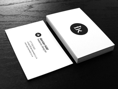 Damian Kidd Business Card black and white bold branding business cards cards logo design minimal one colour self promotion simple stationary typography
