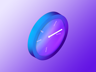 24hr Clock clock gradient graphic designer inktober inktober 2018 isometric isometric illustration