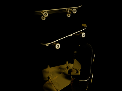 Holy Golden Skateboard 3d 3dfordesigners c4d gold golden render skateboard