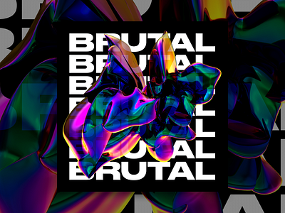BRUTAL 3d abstract brutalist c4d gradient