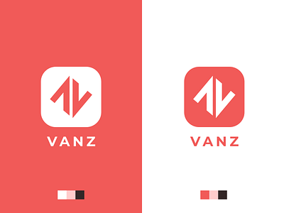 V A N Z branding identity logo monogram