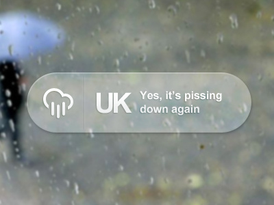 Pissing Down cliche pop up weather