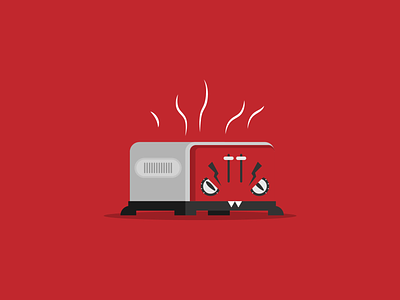 Angry f'ing toaster illustration kitchen appliance vector