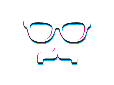 Type Experimenting 3d effect 3d glasses black cyan magenta type white