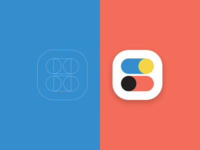 Colour and composition app icon geometric icon simple