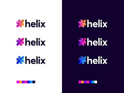 helix branding gradient helix identity logo logo design