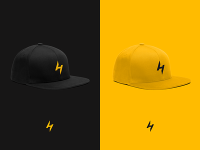 SnapHero apparel baseball cap branding cap hat identity lightning logo snapback yellow