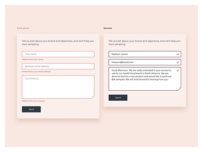 Form errors by Damian Kidd for SoPost on Dribbble