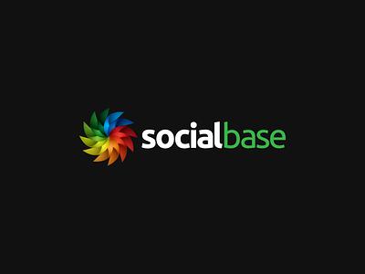Social Base Logo all for one app branding colourful concept connecting connection fan icon idea links logo one for all sharing social social base spinning ubuntu