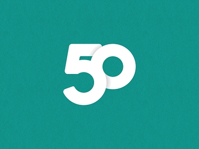 The number 50 50 bespoke branding custom font custom type fifty gradient logo number subtle type typeface