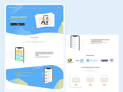 Skillana.id blue branding design desktop landingpage ui