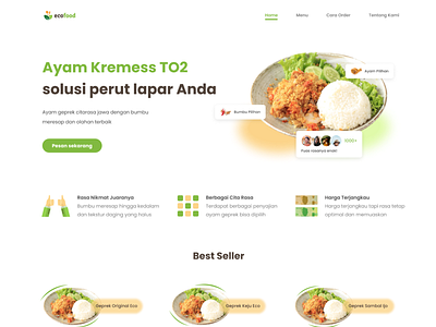 Ayam Kremes (Kremes Chicken) Resto Landing Page