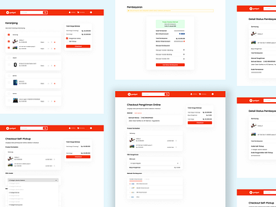 E-commerce "Checkout" Self-Pickup and Online delivery checkout delivery design desktop ecommerce gadget red selfpickup ui web