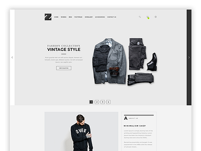 Zeus Homepage Updating ecommerce minimal website