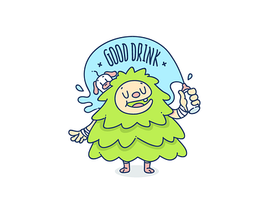 Good drink dog illustration interesting milk tree