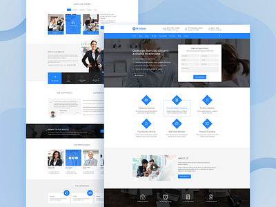 Mister Advisor - Consulting and Finance Template advisor business consultation design finance landing page psd psd template theme ui web design