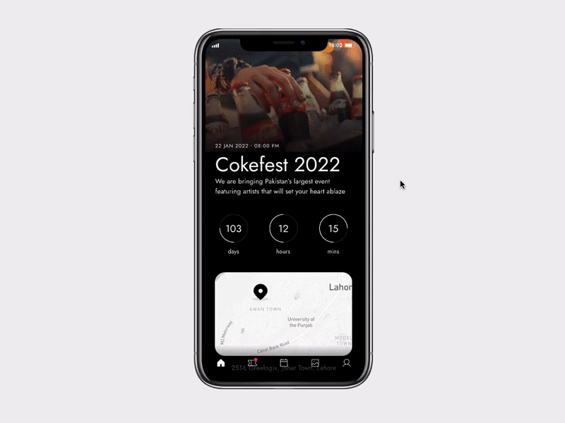 Cokefest Event Concept App coke concert design event figma mobile app music ticket ui